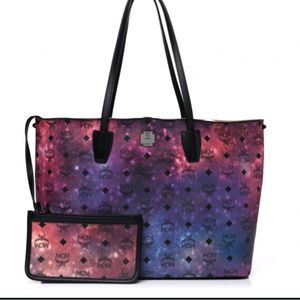 Used MCM galaxy tote and wristlet - authentic